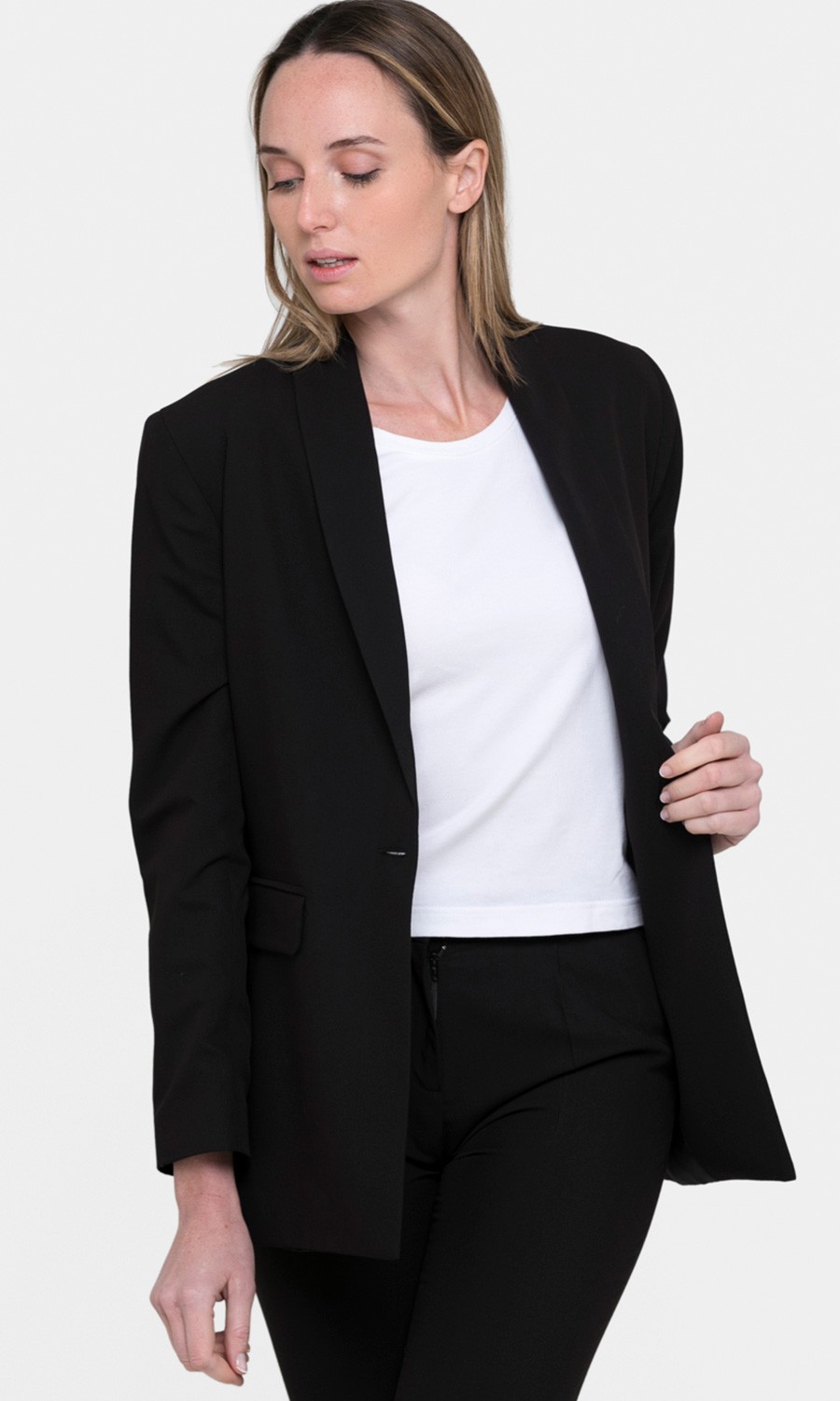 Blazer cuello smoking fashion mujer