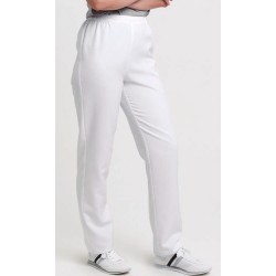 Pantalón Cintura Elástica  Mujer  65% Poliéster - 35% Algodón. Blanco