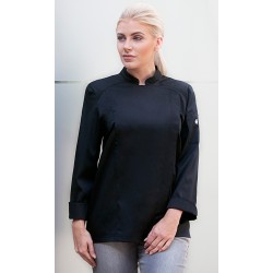 Chaqueta Chef Mujer. 50% Pol-50% Alg.150g/m2 Negro