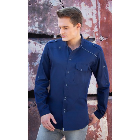 Camisa chef N. Identidad. 50% Pol-50% Alg.150g/m2 Navy