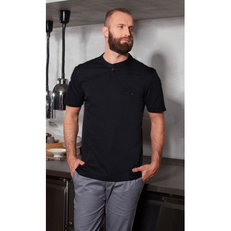 Camisa Hombre, m/corta alto rendimiento. Negro