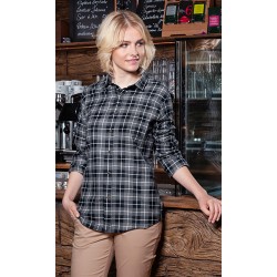 Blusa de Cuadros para mujer, tendencia urbana. 65% Pol.-35% Alg.110 g/m²