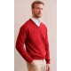 Jersey cuello pico 100% Algodón Rojo