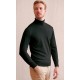 Jersey hombre cuello cisne. 50% Lana Merino - Acrílico Negro