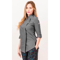 Chaqueta Cocina de Mujer. 100% Pol. GRIS MEDIO