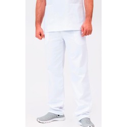 Pantalón Unisex Cintura Elástica. 100% Pol. BLANCO